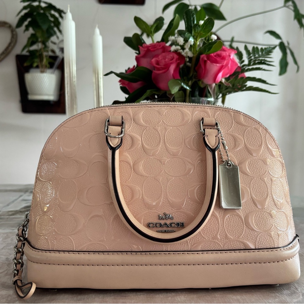 Coach Light Pink Embossed Satchel